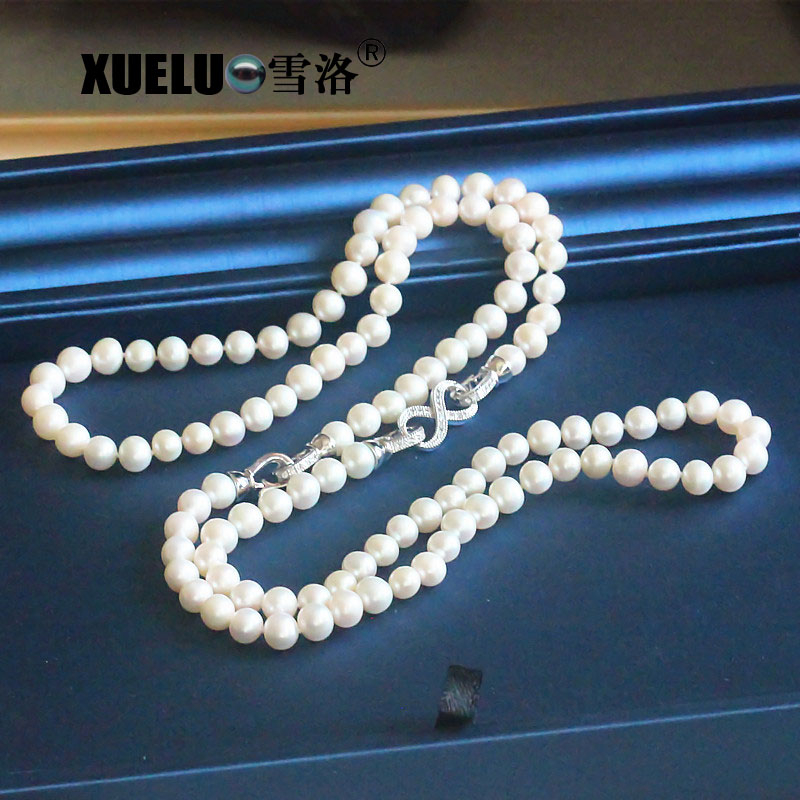 Fashion Double Strands Real Natural Freshwater Pearl Necklace (XL120054) 
