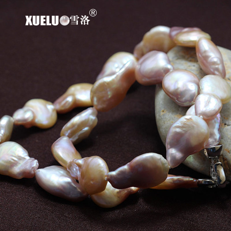 12-13mm AAA Quality Coin Baroque Freshwater Pearl Necklace（XL120094）