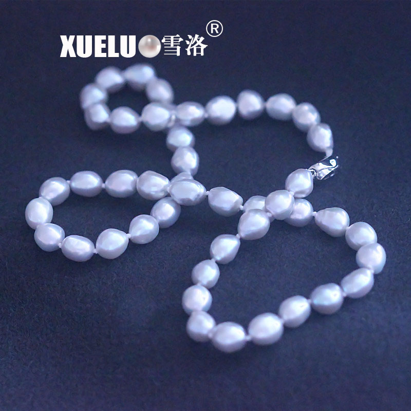 Light Grey Baroque Natural Cultured Freshwater Pearl Choker Necklace (XL120061)