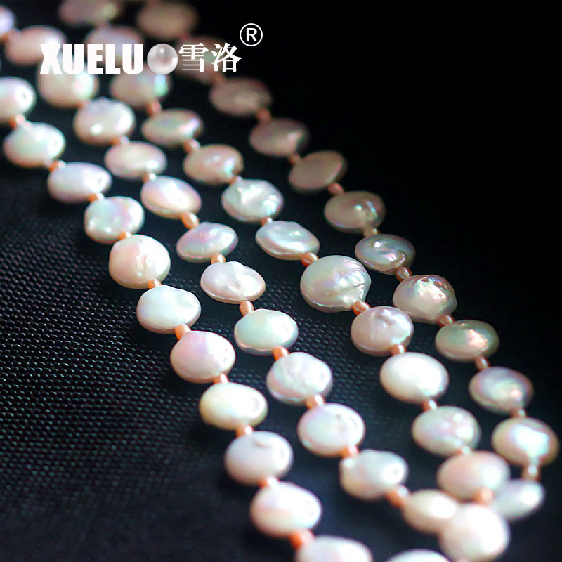 Fashion Long Coin Shape Freshwater Pearl Necklace(XL120031)
