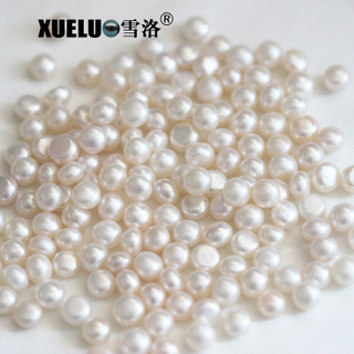 6mm White Button Natural Cultured Freshwater Loose Pearls (XL110044)