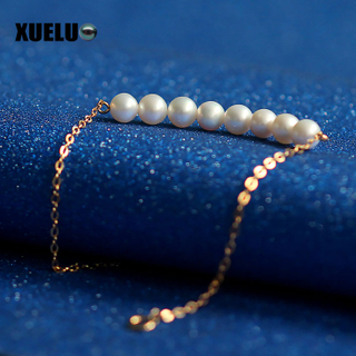 925 Sterling Silver Real Natural Cultured Freshwater Pearl Bracelet Jewelry(XL150002)