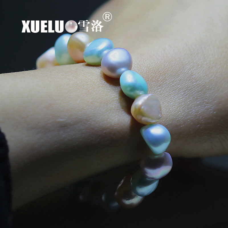 10-11mm Stretch Baroque Natural Chinese Cultured Freshwater Pearl Bracelet (XL150068)