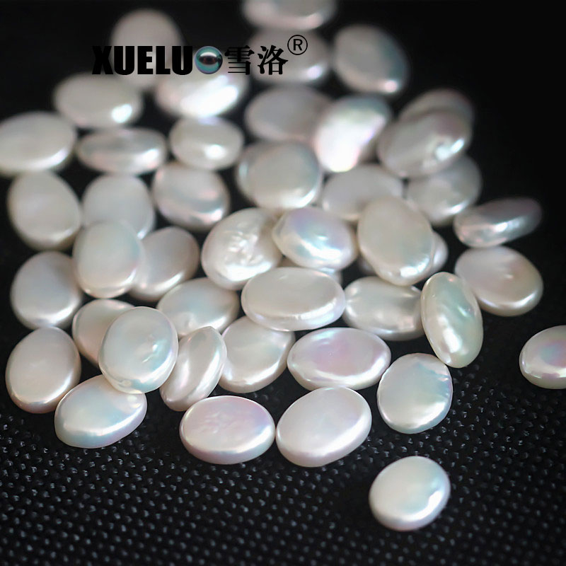 10*10mm Oval Shape Baroque White Freshwater Loose Pearls Beads (XL110028)