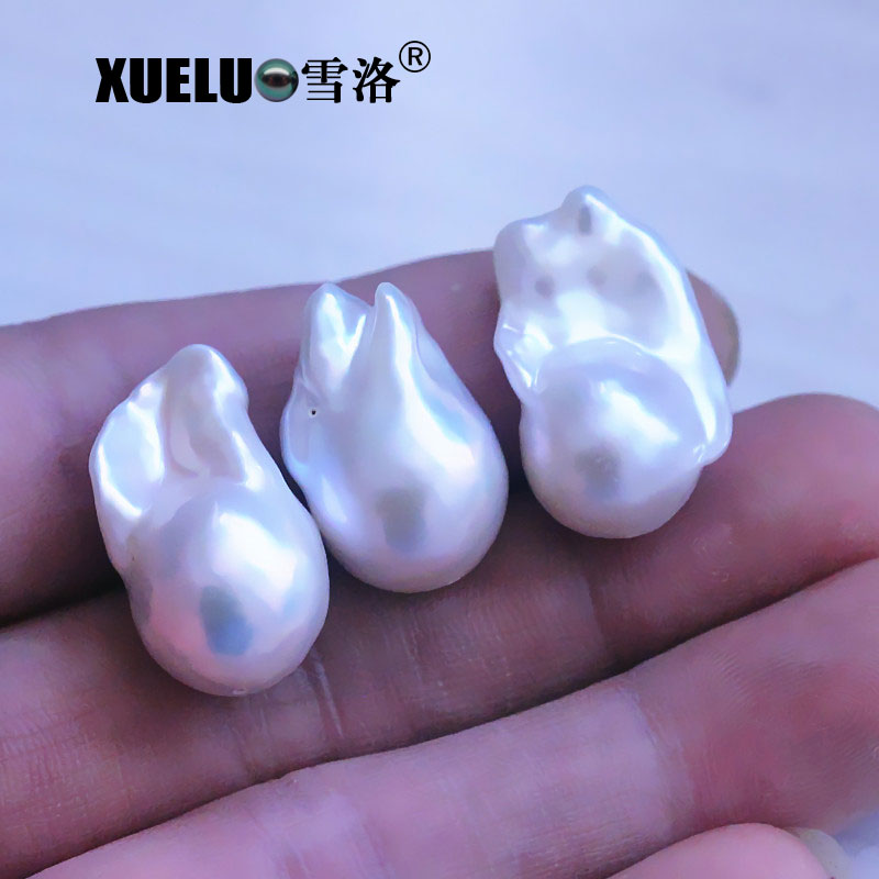 14-16mm Large Nucleated Baroque White Freshwater Loose Pearls Beads(XL110043)