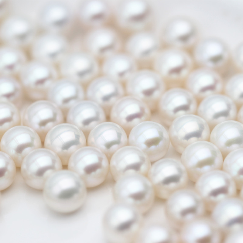  8mm Perfect Round White Freshwater Loose Pearls Beads(XL110049)