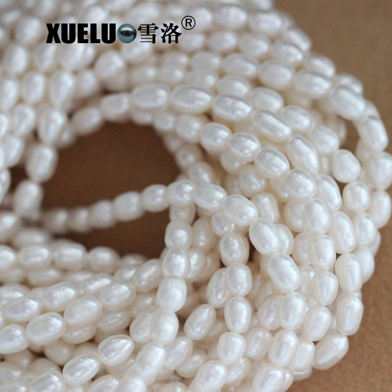 5-6mm B Quality Cheap White Natural Cultured Freshwater Pearls Strings (XL180015)