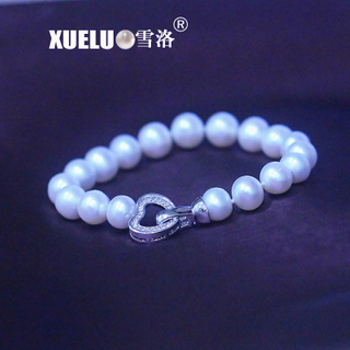 Fashion Jewelry 9-10mm Round Real Natural Cultured Fresh Water Pearl Bracelet (XL150117)