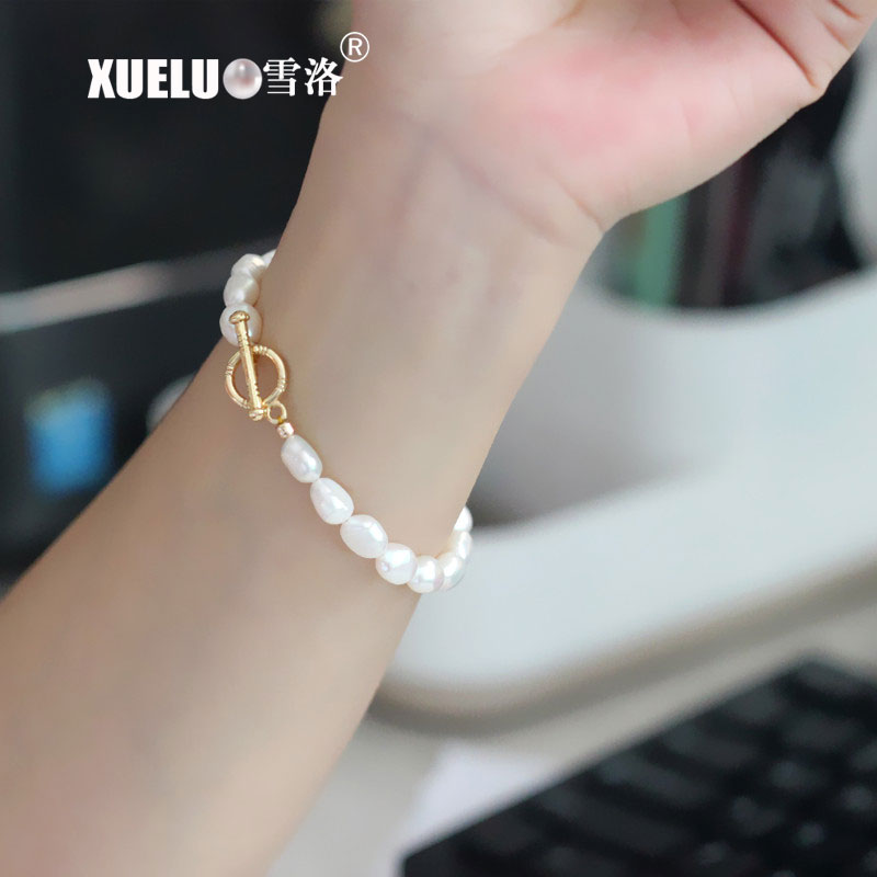 Fashion Charms Natural Real Genuine Cultured Freshwater Pearl Bracelet Jewelry(XL150146-1)