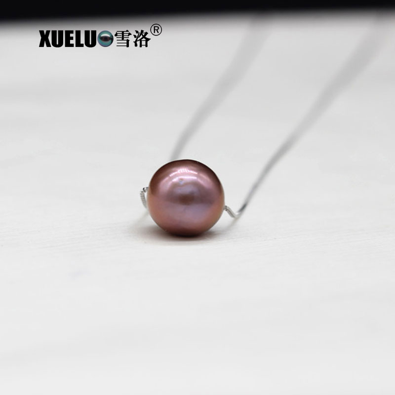 Fashion Silver Jewelry Round Baroque Real Freshwater Pearl Necklace (XL120073)