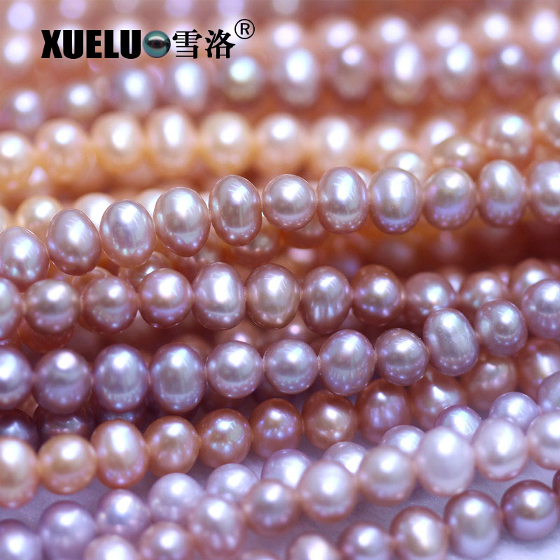 5-6mm AA Grade Medium Quality Round Natural Cultured Freshwater Pearl Strings for Making Necklace (XL180090) 