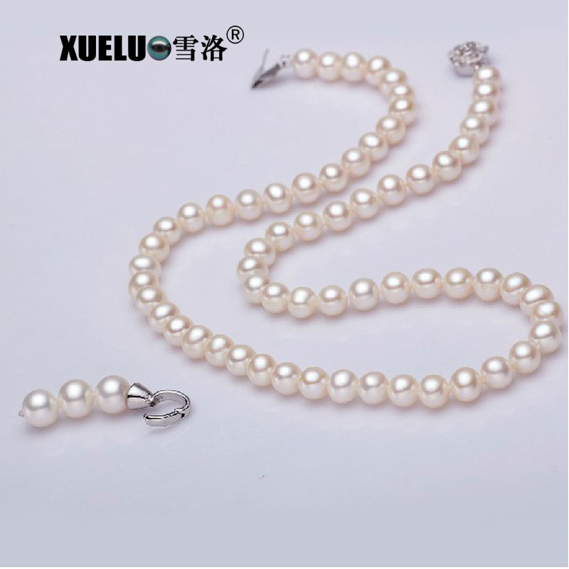6-7mm White AAA Quality Fashion Freshwater Pearl Pendant Necklace(XL120087)