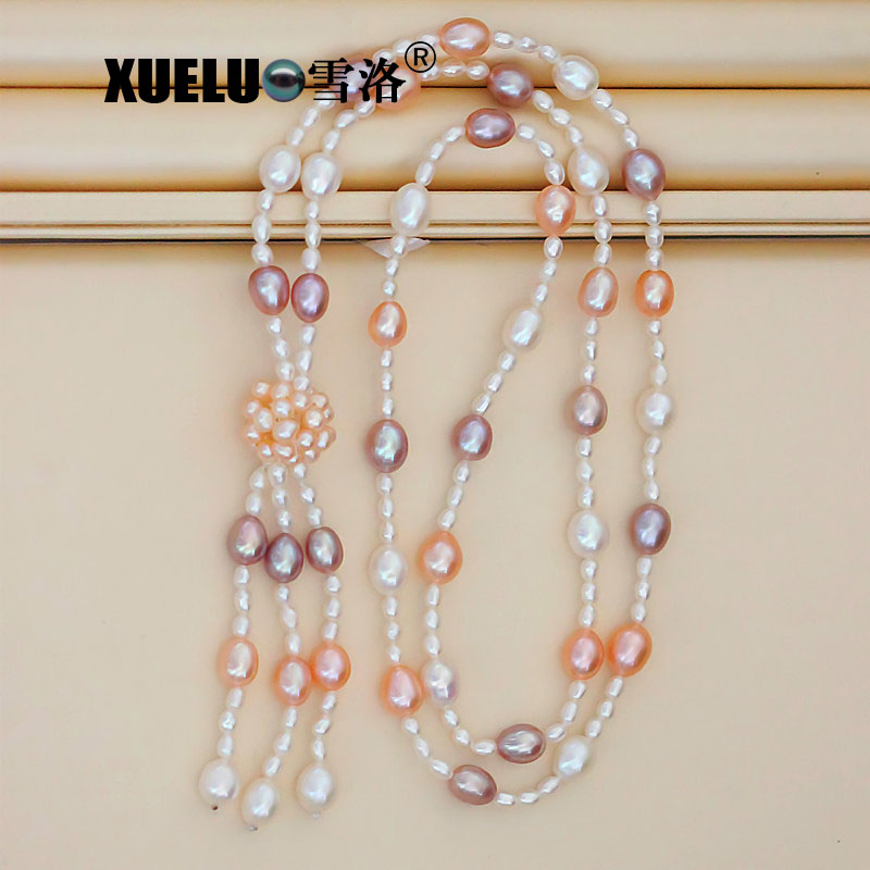 80cm Fashion Long Sweater Necklace Natural Freshwater Pearl Necklace (XL120047) 