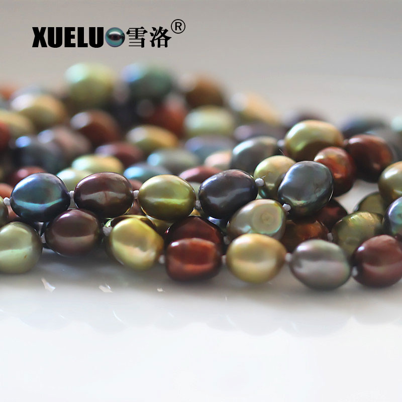 Fashion Multi Color Long Sweet Genuine Cultured Freshwater Pearl Necklace (XL120033) 