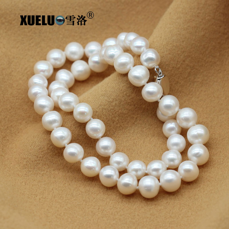 9-10mm Cheap Classic Choker Round Cultured Natural Freshwater Pearl Necklace (XL120050) 