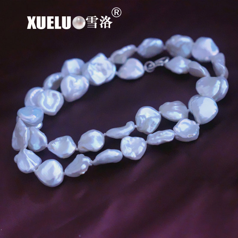 High Quality Keshi Baroque Natural Cultured Freshwater Pearl Necklace (XL120063)