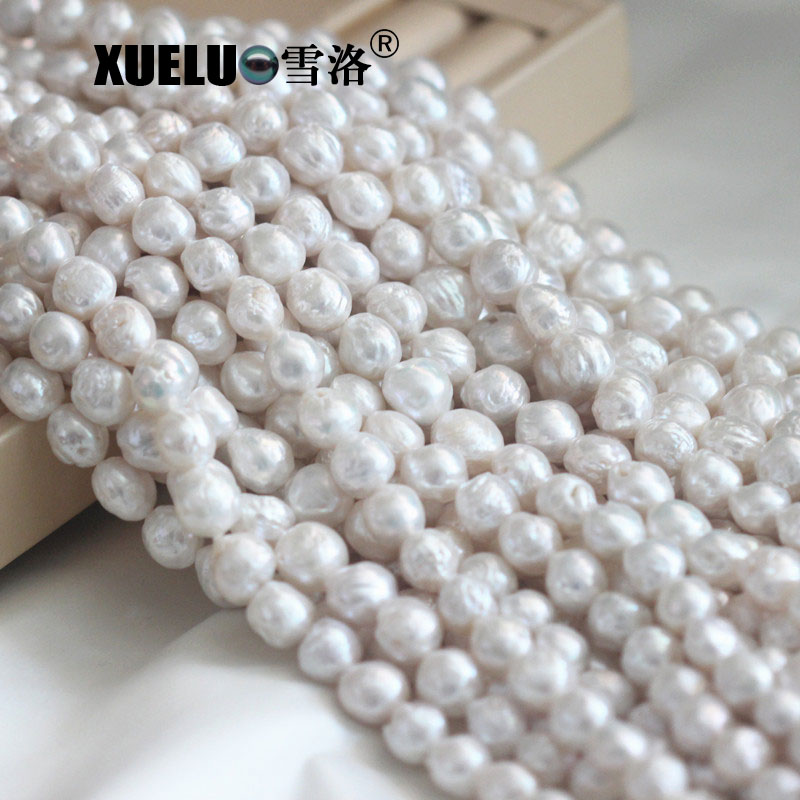 Round Baroque Natural Genuine Cultured Freshwater Pearl Strings Wholesale (XL190032)