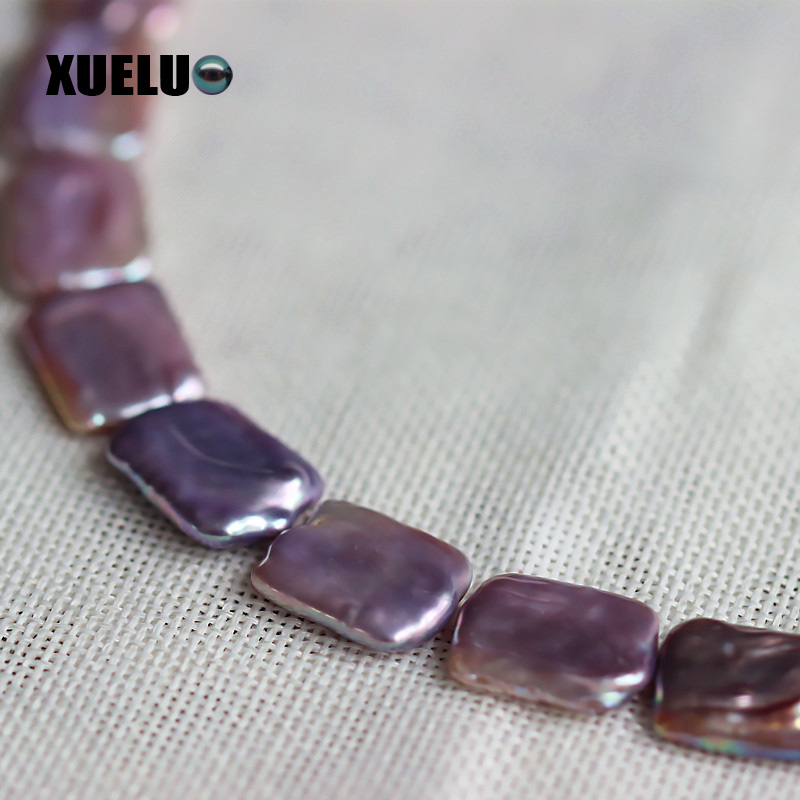 Baroque Square Lavender Freshwater Loose Pearl Beads (XL110004)