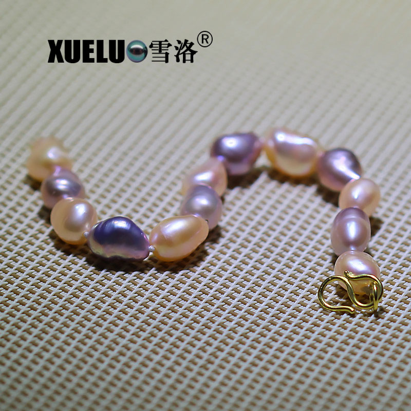 Fashion Multicolor Baroque Chinese Cultured Freshwater Pearl Bracelet (XL150066)