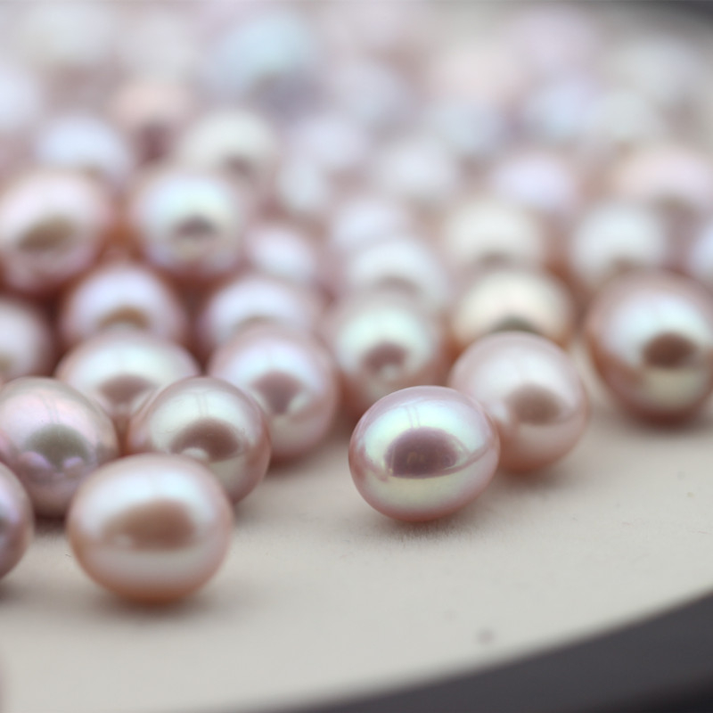 8-9mm Rice(Oval) Baroque Purple Freshwater Loose Pearls Beads(XL110053)