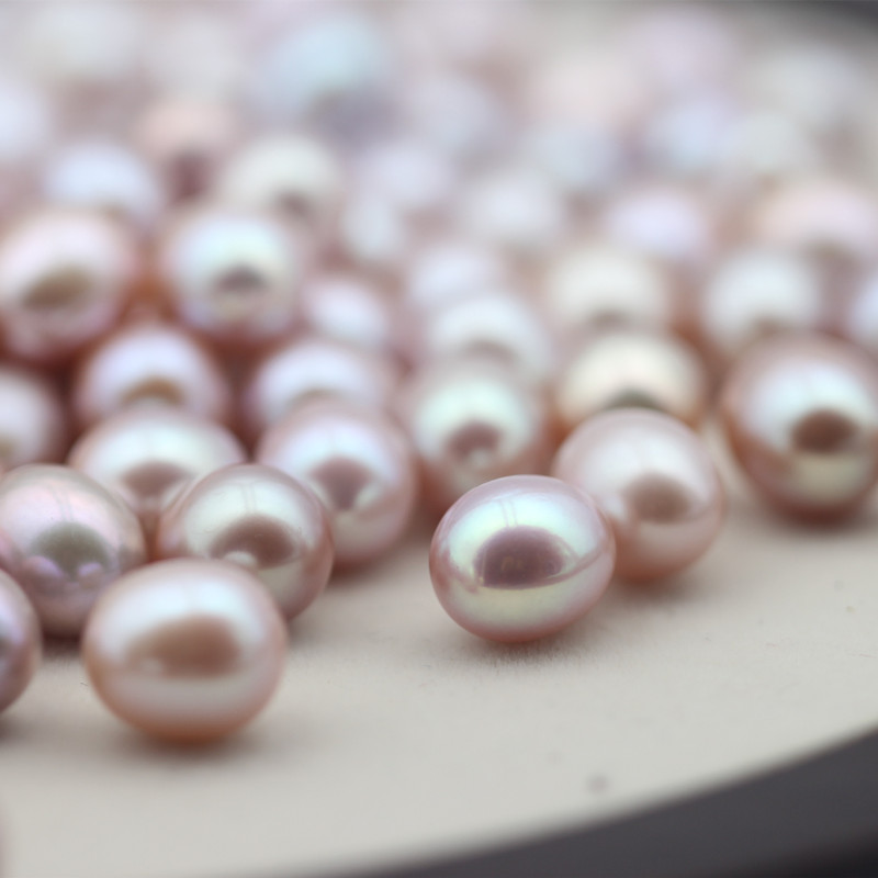 8-9mm Rice(Oval) Baroque Purple Freshwater Loose Pearls Beads(XL110053)