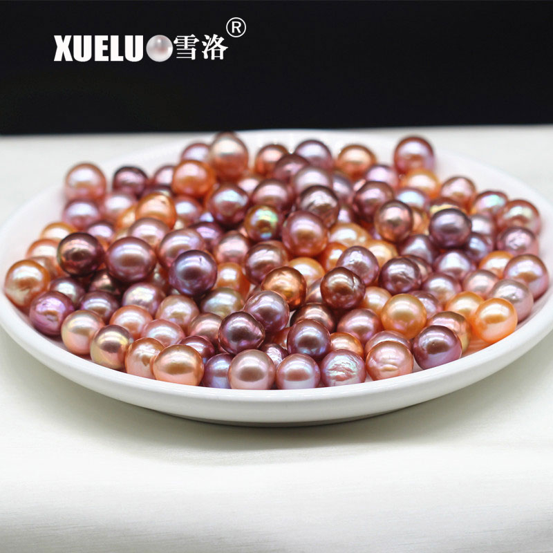  10-12mm Round Baroque Multi-color Freshwater Loose Pearls Beads(XL110035)