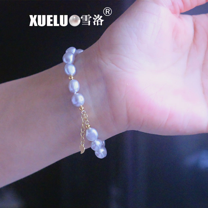 Fashion Jewelry Grey Natural Cultured Baroque Freshwater Pearl Bracelet for Lady(XL150124)