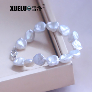 Gorgeous Genuine Keshi Flower Shape Baroque Cultured Pearl Bracelet Jewelry(XL150129)