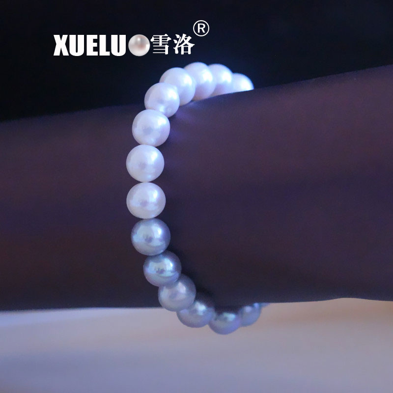 9-10mm Trend Stretch Gorgeous Genuine Natural Cultured Freshwater Pearl Bracelet(XL150122)