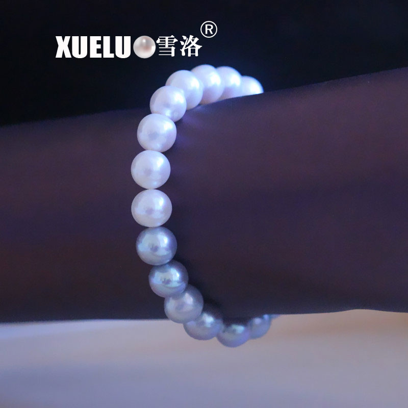 9-10mm Trend Stretch Gorgeous Genuine Natural Cultured Freshwater Pearl Bracelet(XL150122)