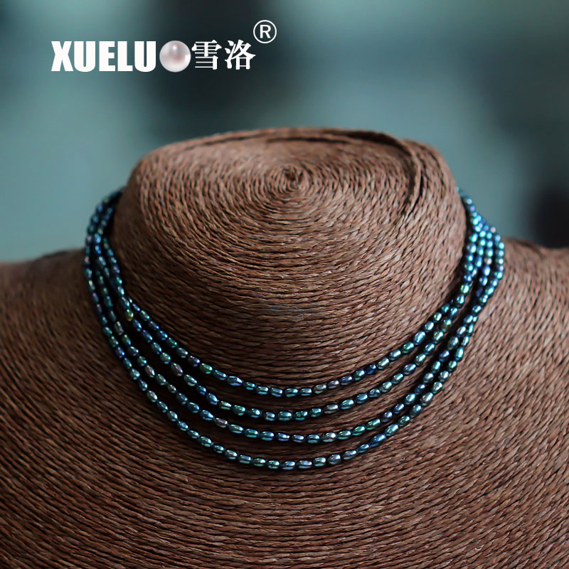  3-4mm Long Rice Freshwater Pearl Bracelet Chinese Cultured Freshwater Pearl Bracelet (XL150080)