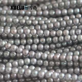 8mm Grey Round Natural Cultured Freshwater Pearl Strings Wholesale (XL180108) 