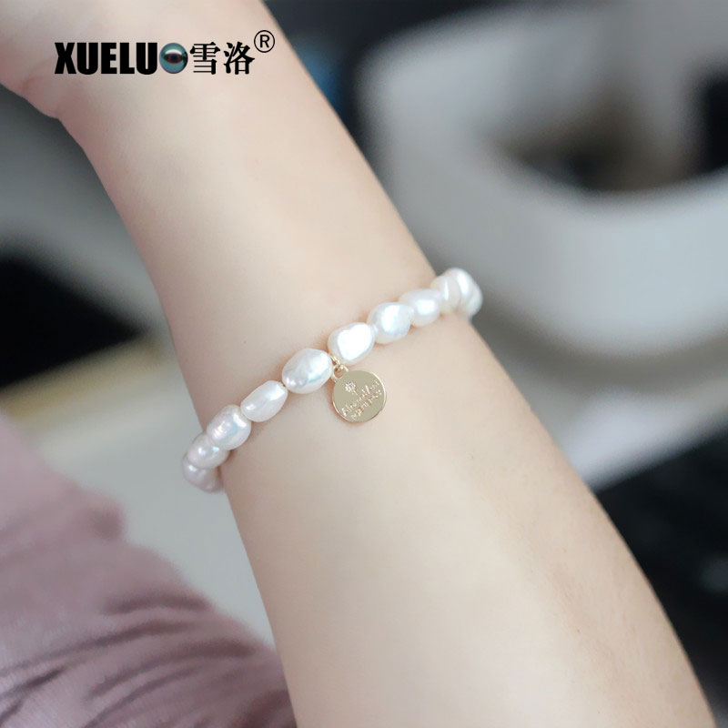 Fashion Natural Cultured Genuine Baroque Freshwater Pearl Bracelet Jewelry (XL150146-2)
