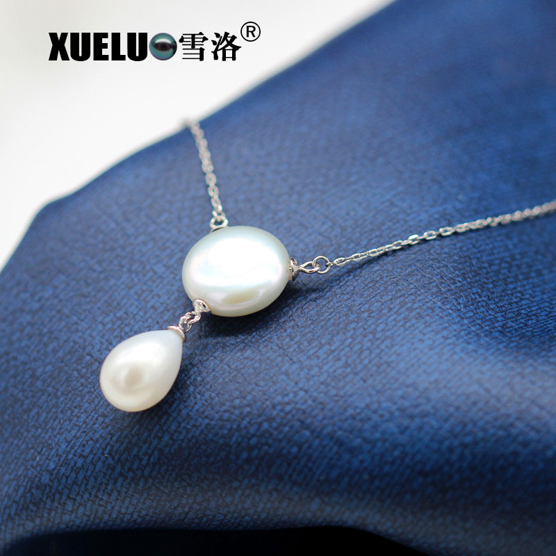 Sterling Silver Jewelry Fashion Real Freshwater Pearl Necklace (XL120072)