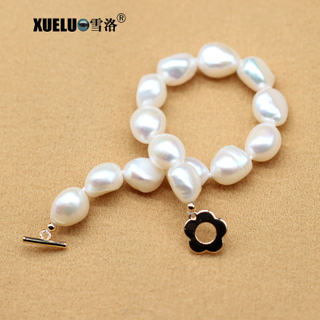 Fashion Genuine Natural Real Cultured Freshwater Baroque Pearl Bracelet Jewelry Wholesale(XL150144)