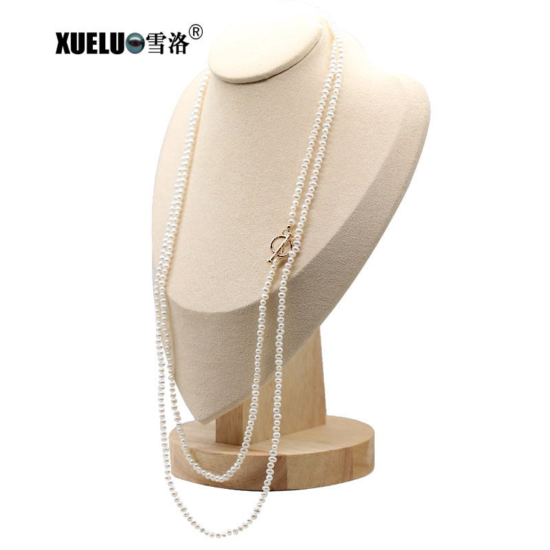 Fashion Long Small Potato Round Natural Freshwater Pearl Necklace (XL120076)