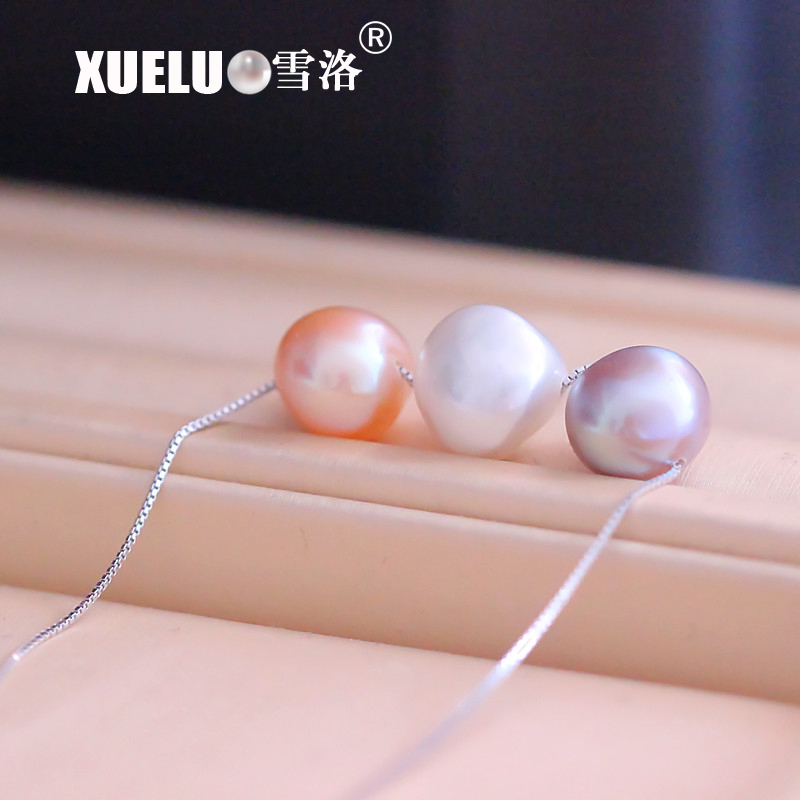 Fashion Silver Jewelry Natural Baroque Cultured Freshwater Pearl Necklace (XL120066)