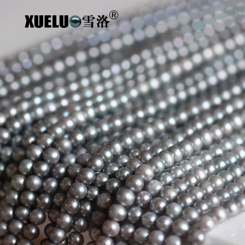 7-8mm AA Grey Round Natural Freshwater Pearls Wholesale Supplier, Zhuji Pearls (XL180087) 