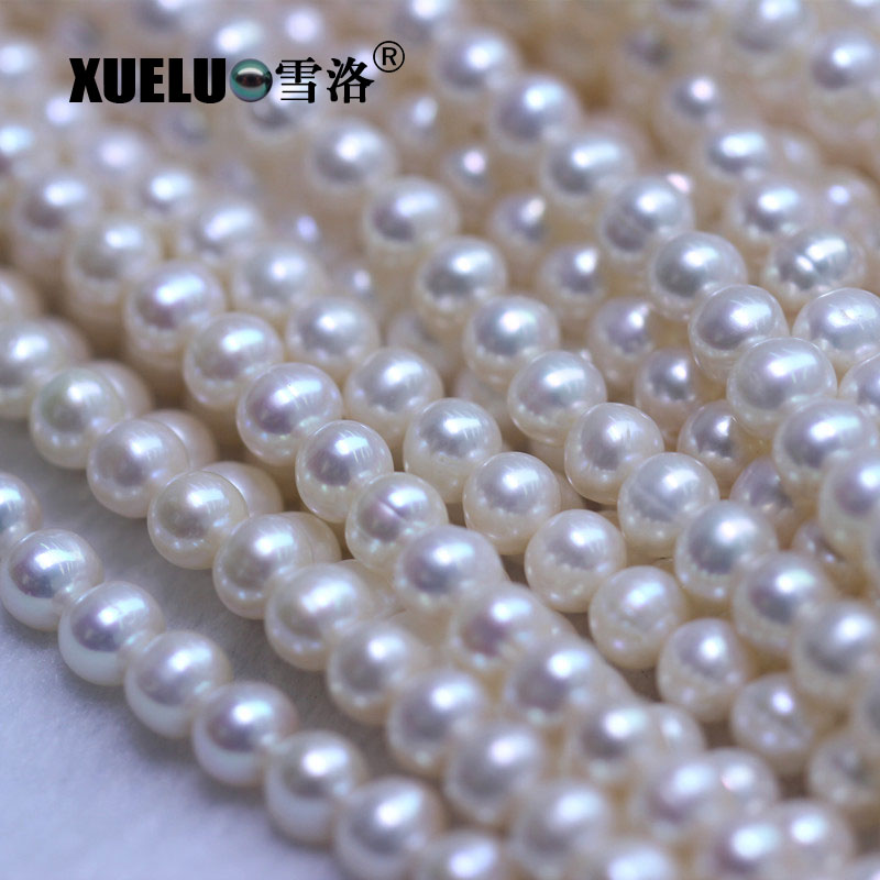 7-8mm AA Quality Round Natural Cultured Genuine Freshwater Pearls for Necklace (XL180094) 