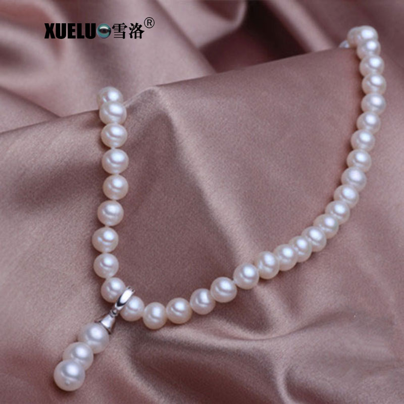6-7mm White AAA Quality Fashion Freshwater Pearl Pendant Necklace(XL120087)
