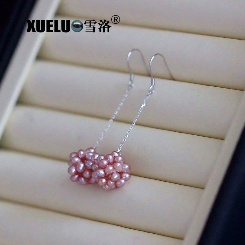16mm Pearl Balls Real Natural Cultured Freshwater Pearl Earrings (XL140093)