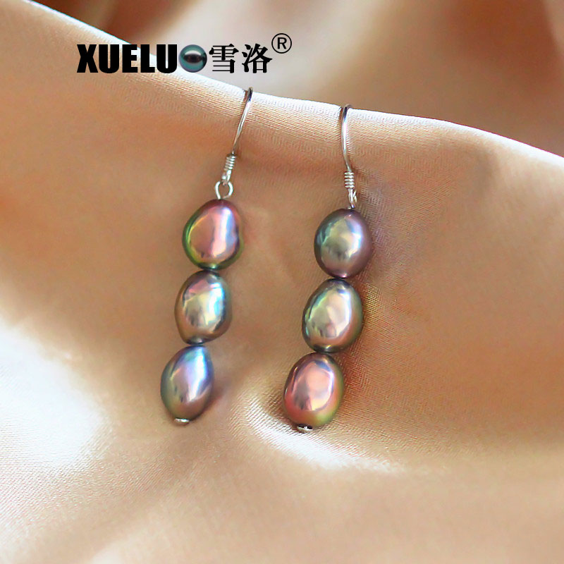 925 Sterling Silver Baroque Freshwater Drop Pearl Earrings (XL140147)