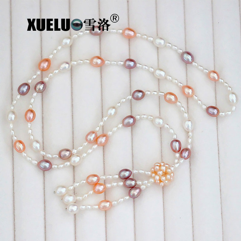 80cm Fashion Long Sweater Necklace Natural Freshwater Pearl Necklace (XL120047) 