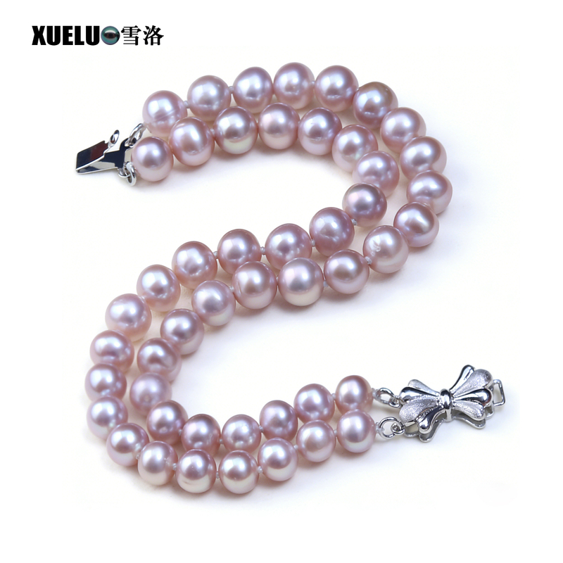 6-7mm Fashionable Double Strands Round Chinese Cultured Freshwater Pearl Bracelet (XL150156)