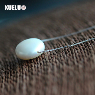 925 Sterling Silver Coin Shape Pearl Necklace（XL120011)