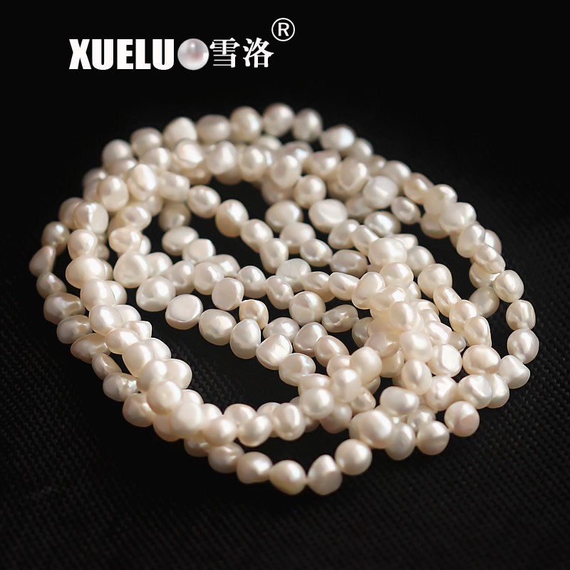 Fashion Long White Baroque Freshwater Pearl Necklace(XL120029)