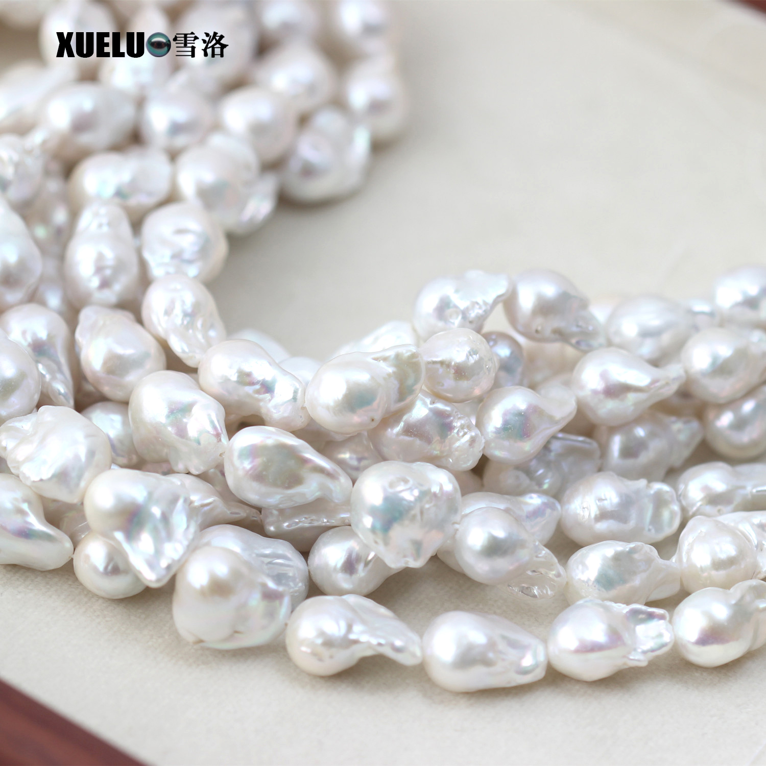 13-15mm Large Nucleated Baroque Natural Genuine Freshwater Pearl Strings, AAA Quality (XL190033)