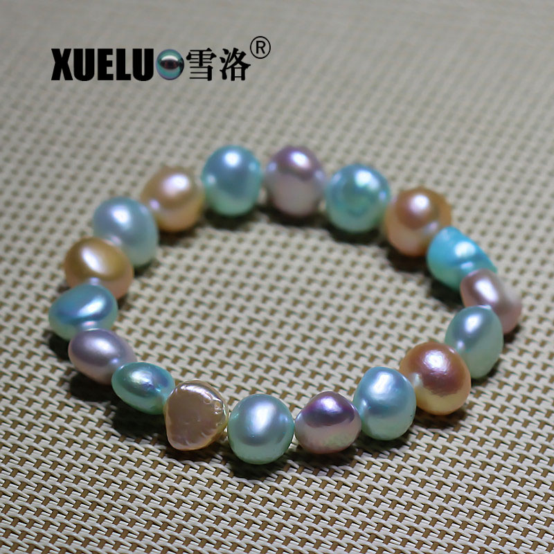 10-11mm Stretch Baroque Natural Chinese Cultured Freshwater Pearl Bracelet (XL150068)
