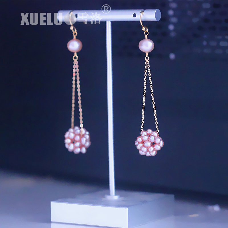 Fashion Genuine Chinese Cultured Freshwater Drop Pearl Earrings (XL140173)
