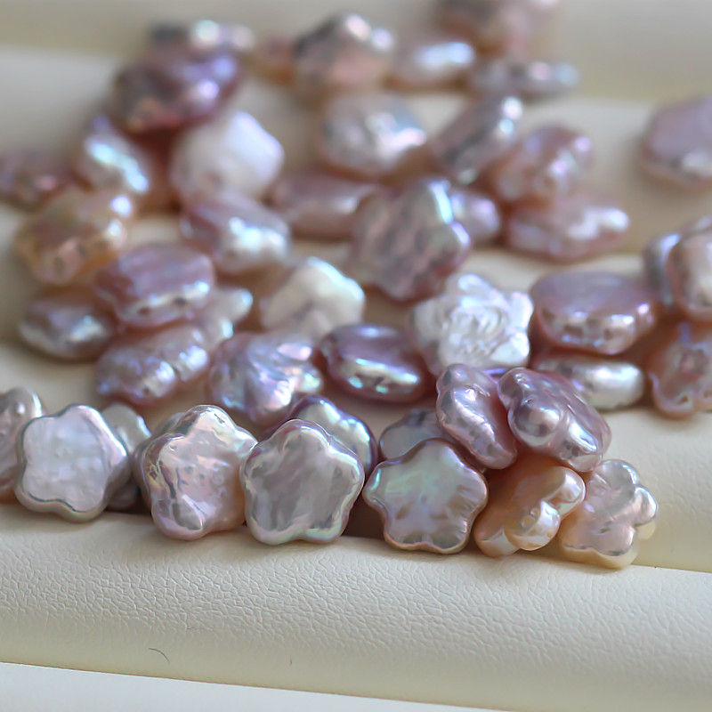 10*10mm Flower Shape Baroque Multi-color Freshwater Loose Pearls Beads (XL110027)